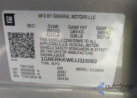 2018 Chevrolet Traverse Premier from USA, damaged, VIN 1GNERKKW0JJ115063